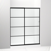  Elate Shower Door - Sliding Shower Door - Matte Black