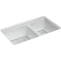  Riverby White/Color Undermount - Double Bowl Kitchen Sink - Ice Grey