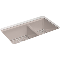  Riverby White/Color Undermount - Double Bowl Kitchen Sink - Truffle