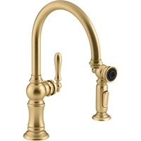  Artifacts Single Handle Kitchen Faucet - Vibrant Brushed Moderne Brass