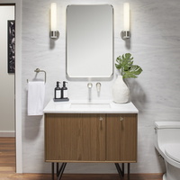  Essential Square / Rectangular Mirror - Brushed Nickel