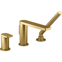  Composed Deck Mount With Handshower Tub Faucet - Vibrant Brushed Moderne Brass