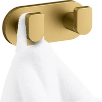  Composed Robe Hook Bathroom Accessory - Vibrant Brushed Moderne Brass