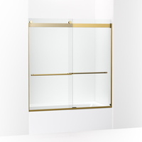  Levity Plus Shower Door - Sliding Shower Door - Vibrant Brushed Moderne Brass