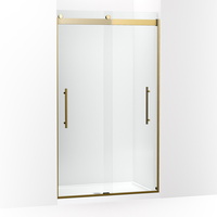  Levity Plus Shower Door - Sliding Shower Door - Vibrant Brushed Moderne Brass