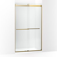  Levity Plus Shower Door - Sliding Shower Door - Vibrant Brushed Moderne Brass