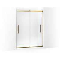  Levity Plus Shower Door - Sliding Shower Door - Vibrant Brushed Moderne Brass