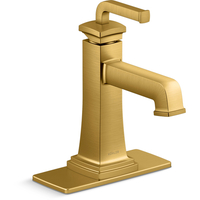  Riff Single Hole Bathroom Faucet - Vibrant Brushed Moderne Brass