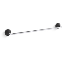  Tone Towel Bar Bathroom Accessory - Polished Chrome/Matte Black