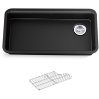  Cairn White/Color Undermount - Single Bowl Kitchen Sink - Matte Black