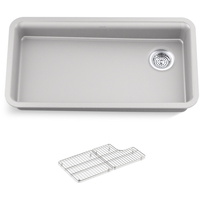  Cairn White/Color Undermount - Single Bowl Kitchen Sink - Matte Grey