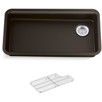  Cairn White/Color Undermount - Single Bowl Kitchen Sink - Matte Brown