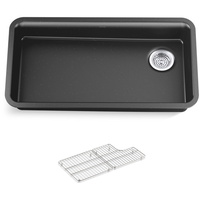  Cairn White/Color Undermount - Single Bowl Kitchen Sink - Matte Graphite