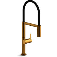  Components Single Handle Kitchen Faucet - Vibrant Brushed Moderne Brass