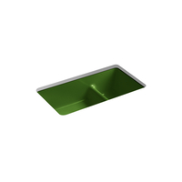  Iron/Tones White/Color Dual Mount Double Bowl Kitchen Sink - Fresh Green