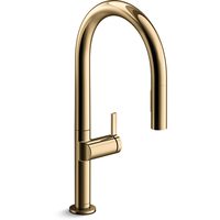  Components Pull-Out Spray Kitchen Faucet - Vibrant French Gold