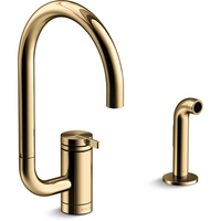  Components Single Handle Kitchen Faucet - Vibrant French Gold