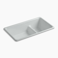  Iron/Tones White/Color Dual Mount Double Bowl Kitchen Sink - Ice Grey