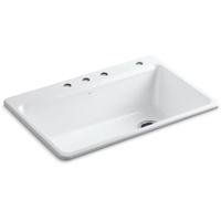  Riverby White/Color Single Bowl Kitchen Sink - White