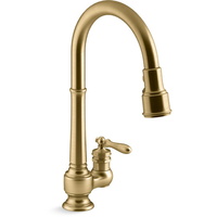  Artifacts Pull-Out Spray Kitchen Faucet - Vibrant Brushed Moderne Brass