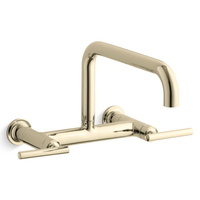  Purist Wall Mount Kitchen Faucet - Vibrant French Gold