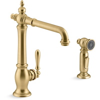  Artifacts Single Handle Kitchen Faucet - Vibrant Brushed Moderne Brass