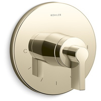  Components Thermostatic Valve Trim Trim Kit - Vibrant French Gold