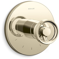  Components Thermostatic Valve Trim Trim Kit - Vibrant French Gold
