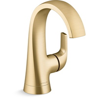  Cursiva Single Hole Bathroom Faucet - Vibrant Brushed Moderne Brass