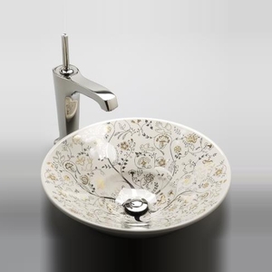 K14223-T9-47 Mille Fleurs Vessel Style Bathroom Sink - Almond