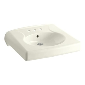 K1997-4-96 Brenham Wall Hung Bathroom Sink - Biscuit K1997-4-96 Brenham Wall Hung Bathroom Sink - Biscuit