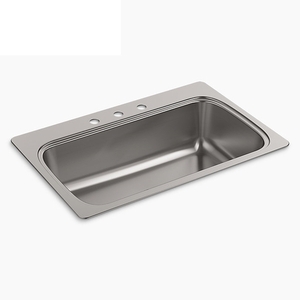 K20060-3-NA Verse Stainless Steel Single Bowl Kitchen Sink - Stainless Steel K20060-3-NA Verse Stainless Steel Single Bowl Kitchen Sink - Stainless Steel