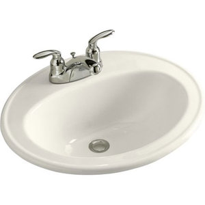 K2196-4-96 Pennington Self Rimming Bathroom Sink - Biscuit