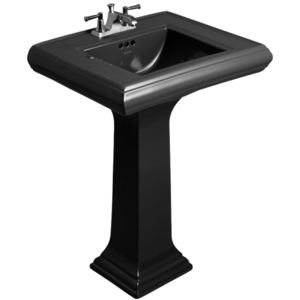 K223847 Memoirs Classic Pedestal Bathroom Sink - Black