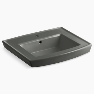 K2358-1-58 Archer Pedestal Basin Part - Thunder Grey K2358-1-58 Archer Pedestal Basin Part - Thunder Grey