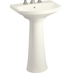 K2362-8-96 Cimarron Pedestal Bathroom Sink - Biscuit