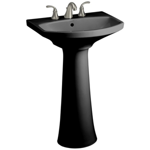 K2362-8-7 Cimarron Pedestal Bathroom Sink - Black