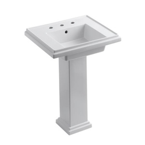 K2844-8-0 Tresham Pedestal Bathroom Sink - White