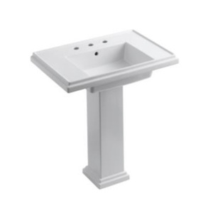 K2845-8-0 Tresham Pedestal Bathroom Sink - White