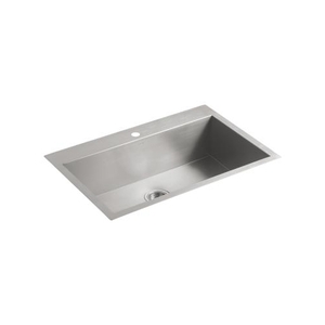 K3821-1-NA Vault Stainless Steel Dual Mount Single Bowl Kitchen Sink - Stainless Steel