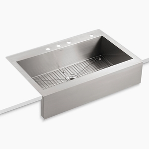 K3942-4-NA Vault Apron Front / Specialty Sink Kitchen Sink - Stainless Steel