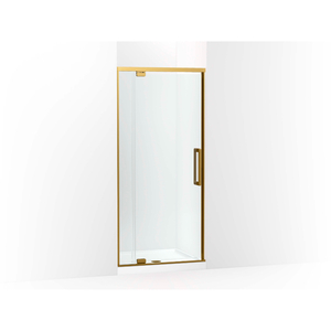 KCA37593-8L-2MB Statement Shower Door - Swing Shower Door - Vibrant Brushed Moderne Brass