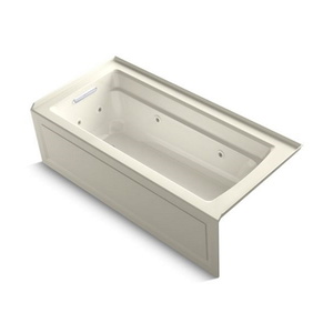 K1949-LA-96 Archer 66" Whirlpool Bath - Biscuit