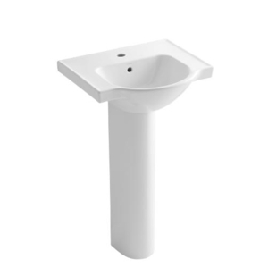 K5265-1-0 Veer Pedestal Bathroom Sink - White