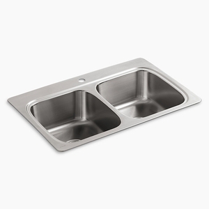 K5267-1-NA Verse Stainless Steel Double Bowl Kitchen Sink - Stainless Steel