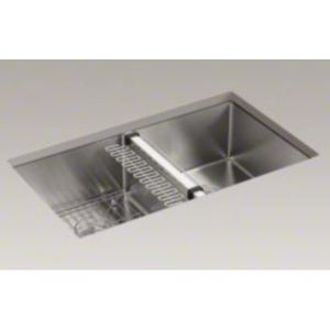 K5281-NA Strive Stainless Steel Undermount - Double Bowl Kitchen Sink - Stainless Steel