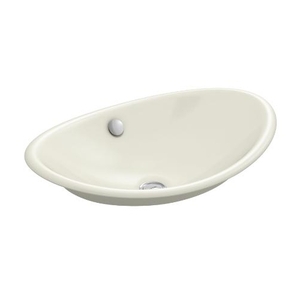 K5403-B-96 Iron Plains Vessel Style Bathroom Sink - Biscuit