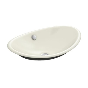 K5403-P5-96 Iron Plains Vessel Style Bathroom Sink - Biscuit