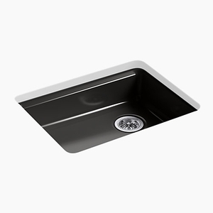 K5479-5U-7 Riverby White/Color Undermount - Single Bowl Kitchen Sink - Black