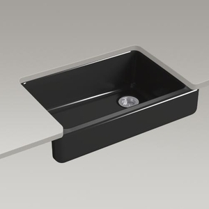 K5826-7 Whitehaven Apron Front / Specialty Sink Kitchen Sink - Black